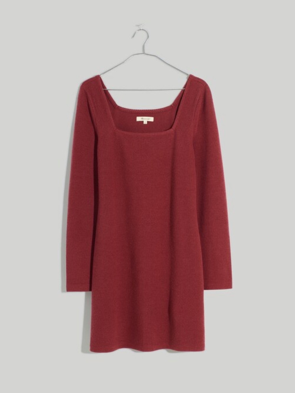 NWT MADEWELL Ribbed Bodycon Mini Dress SZ Small in Rich Burgundy